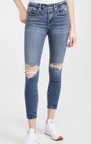 Good American Good Legs Distressed Crop Jeans thumbnail 14