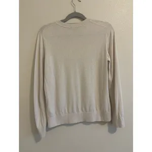 Quince Lightweight Cotton Cashmere Crew Sweater Womens Medium Cream Quiet Luxury thumbnail 3