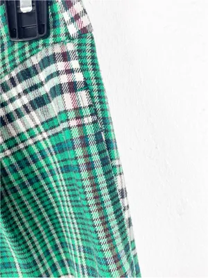 FREE PEOPLE Green All For Me Plaid Tapered Cuffed Pants Slacks Trousers Size 0 thumbnail 8
