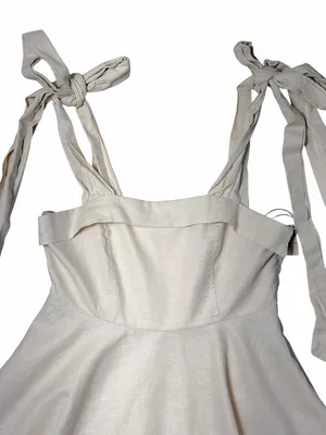 Mable Tan Beige Linen Blend A-line Mini Dress Womans S thumbnail 3