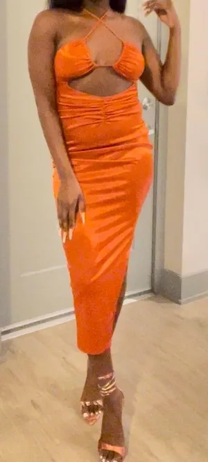 Pretty Little Thing Orange Dress thumbnail 1