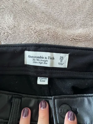 Abercrombie Leather Pants 90s Straight Ultra High-Rise thumbnail 2