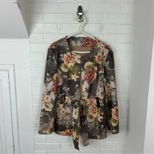 Kate & Mallory Faux Suede Floral Jacket Size M thumbnail 8
