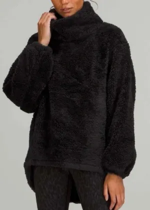 Lululemon Warmth Restore Sherpa Funnel Neck Pullover Black Size Medium thumbnail 1