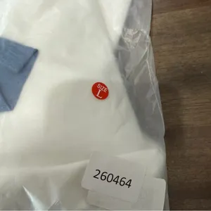 NEW Women's White with Blue Denim Style Trim Peter Pan Collar Size L #260464 thumbnail 6