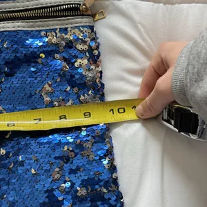 NWT Sasha‎ New York Blue Silver Sequin Crossbody Purse Strap Black Club Party thumbnail 2
