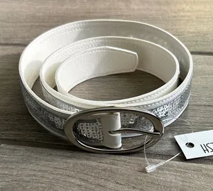 White and Silver Sequin Belt thumbnail 1