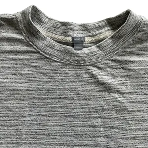 Aerie Oversized Long Sleeve Crew Neck Top Sweater Striped Size S Grey Layering thumbnail 3