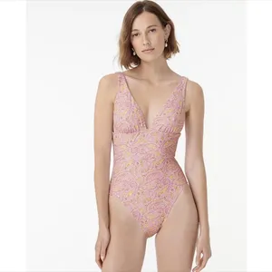 NWT J. Crew Eco Plunge One Piece‎ Swimsuit Beach Paisley Peach Size 12 thumbnail 16
