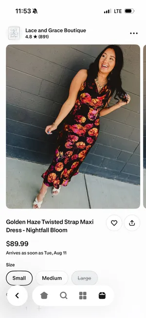 Lace and Grace Boutique Dress Black thumbnail 2