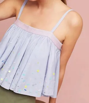 Anthropologie Pankaj & Nidhi Ayana Embellished Swing Top thumbnail 1