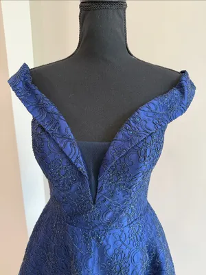 Narianna NWT Navy Blue size S Formal dress with matching shawl thumbnail 6