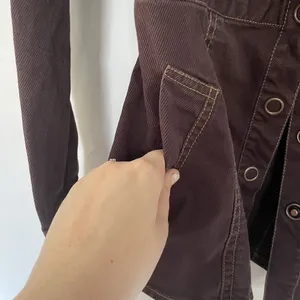 cAbi‎ chocolate brown corduroy denim jacket vintage pockets XS cotton spandex thumbnail 5