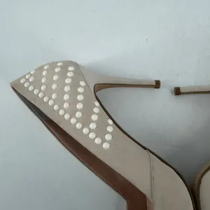 French Connection Pump Women Size 41 10.5 Beige‎ Studded Pointed Toe Stiletto thumbnail 9