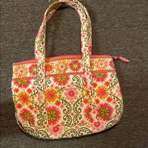 Floral Vera Bradley Tote Bag - Pink and Green thumbnail 1