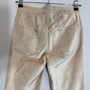 We The Free Beige Metallic Pants Size 24 Straight Leg Velvet-Like Texture thumbnail 9