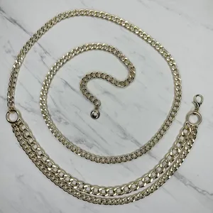 Chunky Draped Gold Tone Chain Link Belt Adjustable Y2K One Size OS ✨ thumbnail 1