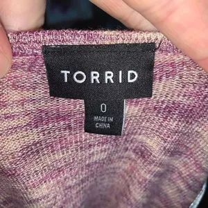 Torrid heathered drape front pink 0/L cozy normcore cardigan thumbnail 3