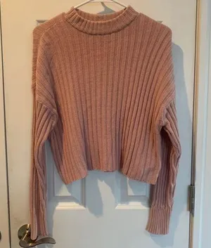 American Eagle Pink Cropped Sweater thumbnail 1