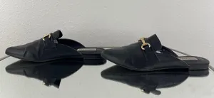Black Leather Fortress Horse Bit Pointed Toe Slip On Loafer Mules thumbnail 11