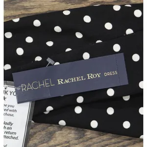 NWT Rachel By Rachel Roy Harland Printed Halter Polka Dot Dress Black / White S thumbnail 7