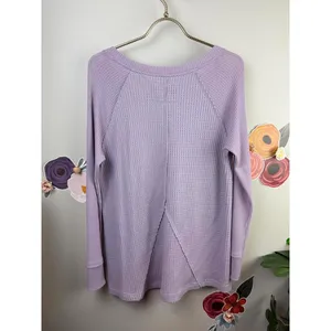 Maeve by Anthropologie Purple Pearson Waffle Pullover Tee - Size - Medium thumbnail 5