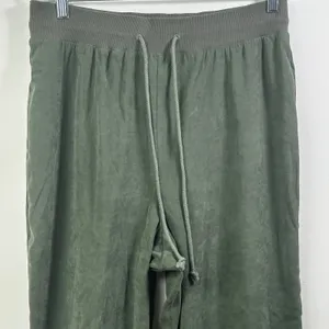 Denim & Co Olive Green Faux Suede Zip Hoodie and Pants Tracksuit Set Large thumbnail 11