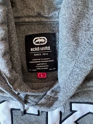 Gray Ecko Hoodie – Y2K Streetwear Oversized Large thumbnail 3