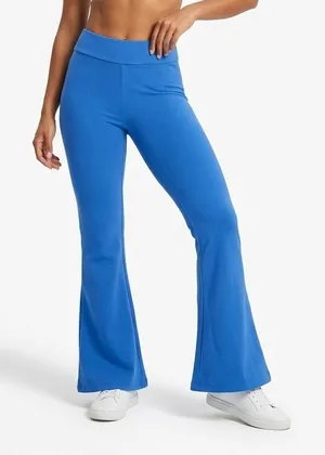 MNG Mango Blue‎ Flare Leg Pants Women’s Small High Rise Knit Bell Bottom Stretch thumbnail 1