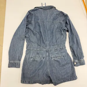 Universal Thread Womens Denim Long Sleeve Romper Dark Wash Blue Size 12 NWT thumbnail 7