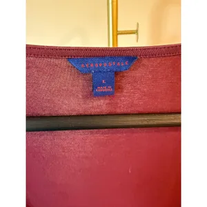 Aeropostale Baby Doll top Women Large Burgundy Bell Sleeve peplum Tie-Front Y2K thumbnail 5