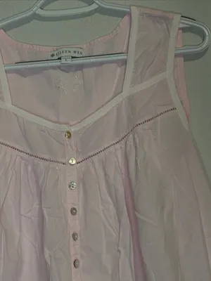 Eileen West Light Rosy Pink Sleeveless Midi Night Dress with Button Front thumbnail 5