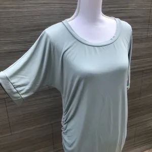 Pip & Vine Rosie Pope Maternity Dress Size M Ruched Sage Green Short Sleeve Midi thumbnail 5