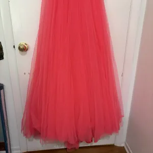 Sherri Hill 50474 A Line Maxi Formal Dress Red Pink Tulle 2 Beaded Homecoming thumbnail 5
