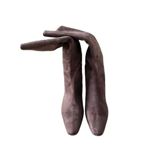 Seychelles June Brown Suede Square Toe Kitten Heel Tall Boots Size 6.5M thumbnail 4
