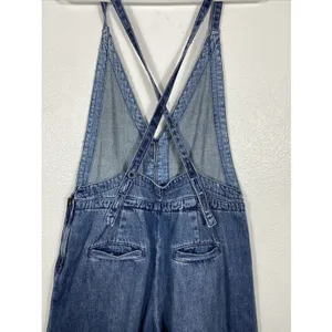 Free People We The Free Rambler Denim Wide Leg Overalls Jumpsuit Size 4W thumbnail 6