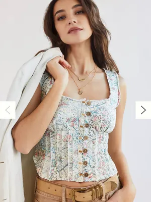Pilcro Printed Corset Top thumbnail 1