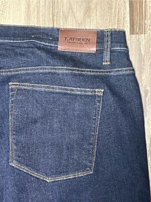 NWT Lauren Ralph Lauren Classic Straight Stretch Jeans Size 18 Dark Indigo Wash thumbnail 8