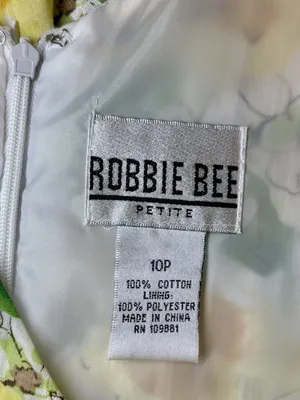 Vtg Robbie Bee Yellow Floral Cotton Dress Petite 10P Cottagecore Sun thumbnail 3