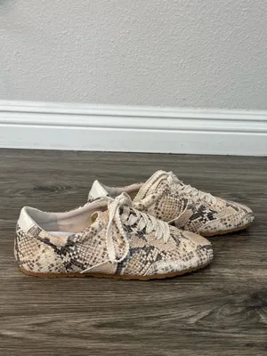 Dolce Vita Snakeskin Print Lace-Up Sneakers Size 7.5 thumbnail 4
