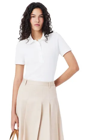 Lacoste Slim Fit Stretch Cotton Pique Polo White Minimalist Capsule Preppy 38 6 thumbnail 1