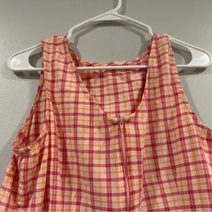 Faded Glory Pink Checkered Sleeveless Short Dress M? thumbnail 4