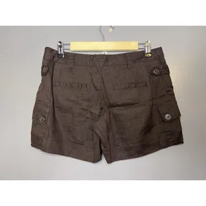 Mossimo Shorts Womens 6 Brown Cargo Linen Blend Stretch Pockets Casual thumbnail 2