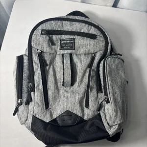 Eddie Bauer‎ First Adventure Backpack Baby Diaper Bag Gray Black Waterproof 16" thumbnail 2