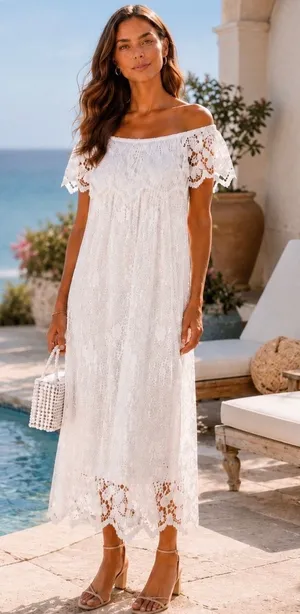 NEW Tuckernuck White Lace Avalon Maxi Dress Size XS thumbnail 1