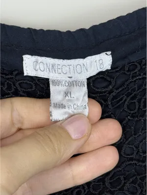 Connection 18 Vintage Y2K Black Tiered Ruffle Maxi Skirt Lace Waist XL Boho thumbnail 2