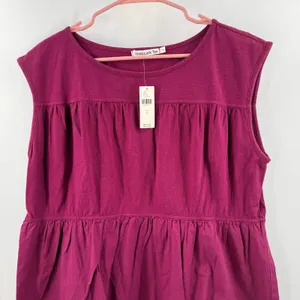 Good Luck Tee Babydoll Dress Women’s SZ Small NWT Anthropologie Wine 100% Cotton thumbnail 10