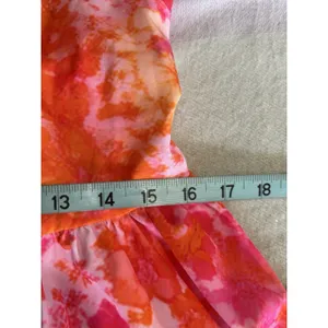 Bright Pink/Orange Floral Maxi Dress Sleeveless Size 1X Elastic Straps & Back thumbnail 7