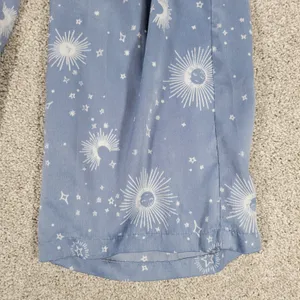 BP Celestial Pajamas Set Womens XS Blue White Sun Stars Moon Pants Button Top thumbnail 13