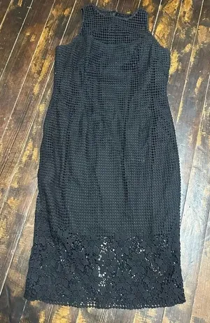 White House Black Market business casual black lace 14 dress thumbnail 1